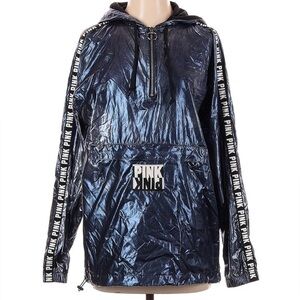 PINK Victorias Secret Metallic Sheen Hoodie Anorak  Size M/L sports Streetwear